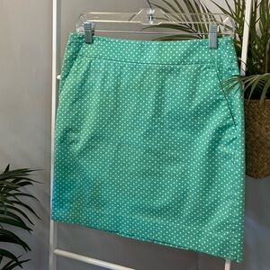 🌸Ann Taylor Green Cotton Polka Dot Skirt🌸